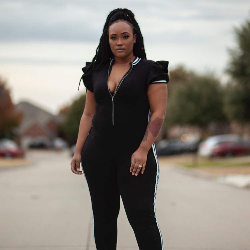 black & white jumpsuit